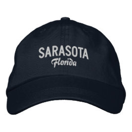 Sarasota Florida Embroized Baseball Hat Broderad Keps