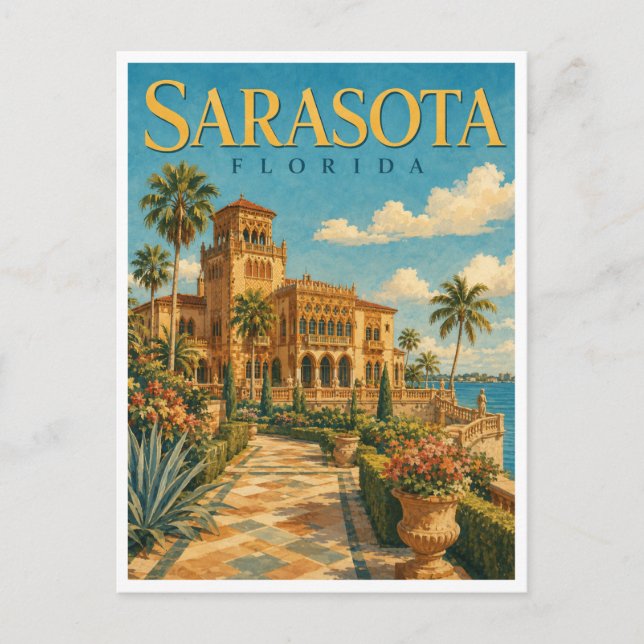 Sarasota Florida GeoSaga Vykort (Framsida)