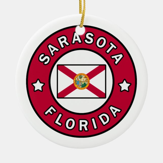 Sarasota Florida Julgransprydnad Keramik (Framsidan)