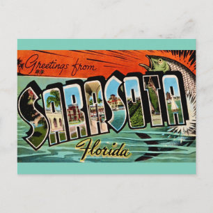 Sarasota Florida Retro vykort