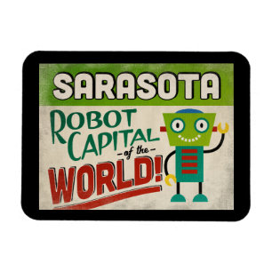 Sarasota Florida Robot - Funny Vintage Magnet