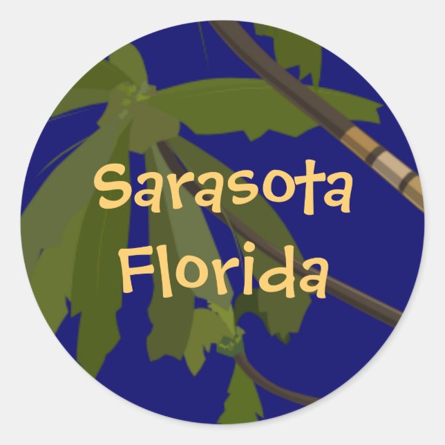 Sarasota Florida Runt Klistermärke (Framsida)