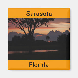 Sarasota Florida solnedgång över sjömagneten Magnet