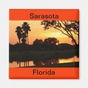Sarasota Florida solnedgång över sjömagneten Magnet
