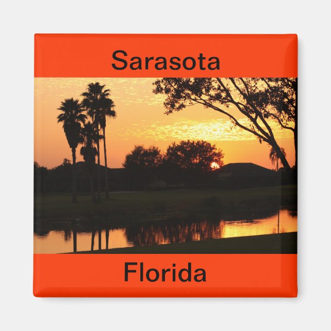 Sarasota, Florida Sunset över Sjö Magnet (Framsidan)