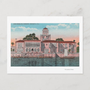 Sarasota, Florida - Vy över John Ringling Vykort
