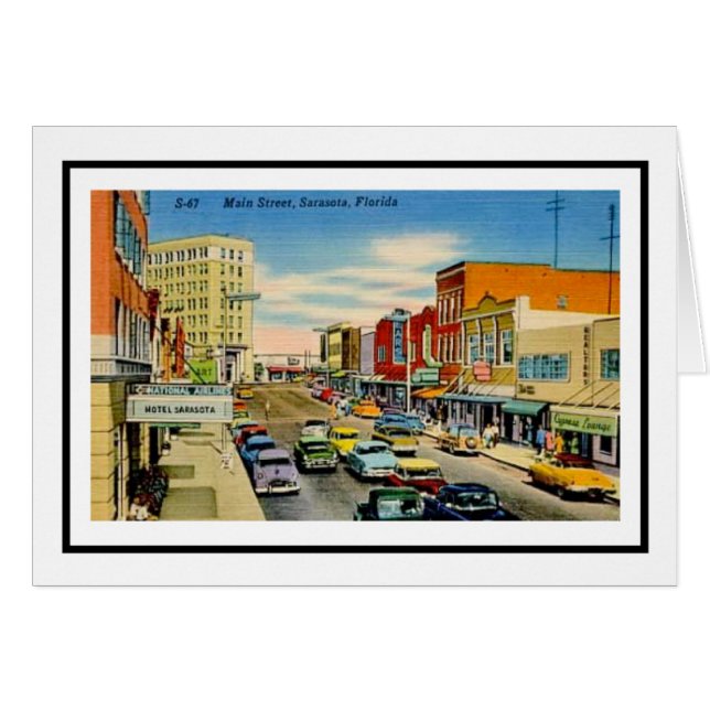 Sarasota Main Street Hälsningskort (Framsidan Horizontal)