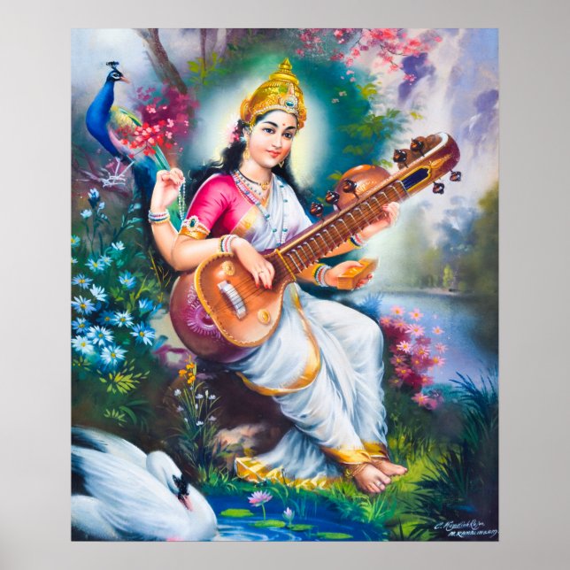 Saraswati av Ramalingam Poster (Framsidan)