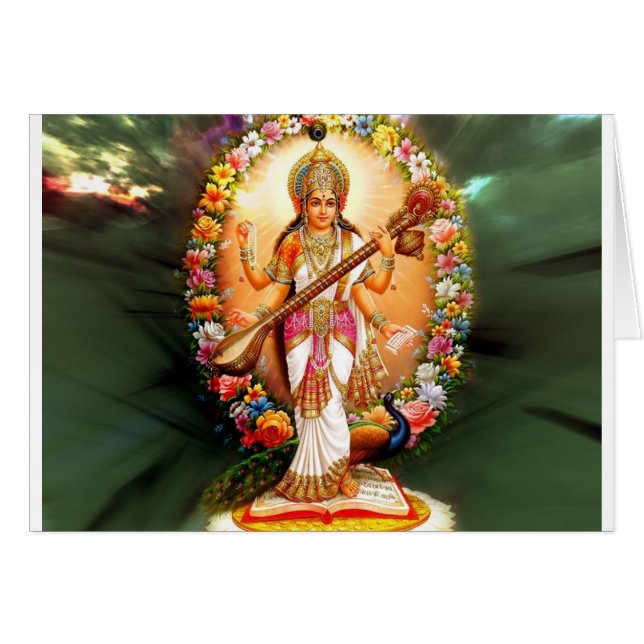Saraswati Hälsningskort (Framsidan Horizontal)