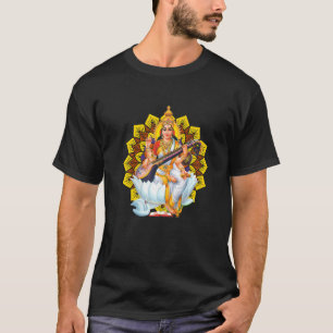 Saraswati Helig Geometry Tredje Öga Isha Hindu Lin T Shirt