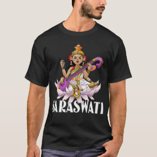 Saraswati Hindu Goddes of Wisdom Diwali Festival T Shirt