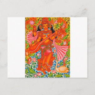SARASWATI HINDU GODDESS OF LEARNING TANJORE VYKORT