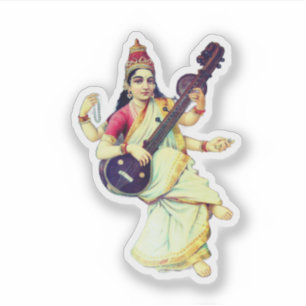 Saraswati, hinduisk gudinna klistermärken