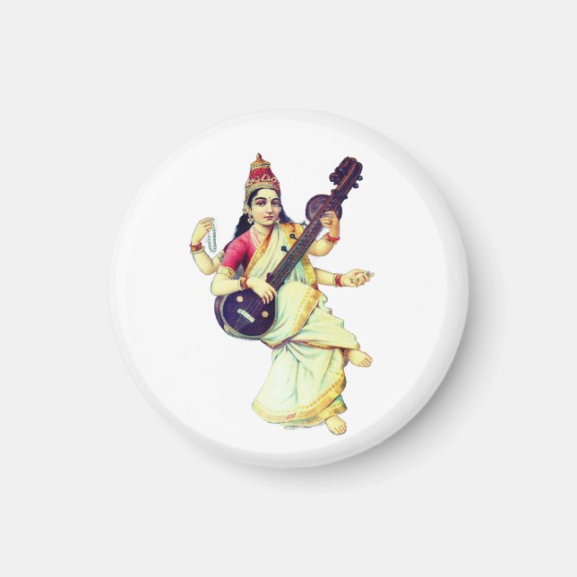 Saraswati, hinduisk gudinna magnet (Framsidan)