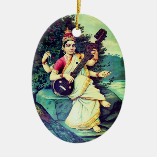 Saraswati Julgransprydnad Keramik (Framsidan)
