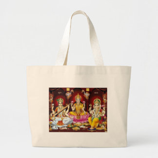 Saraswati, Lakshmi & den Ganesha totot hänger lös Jumbo Tygkasse