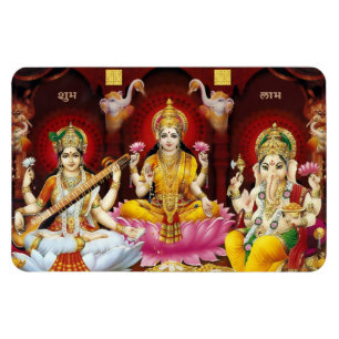 Saraswati, Lakshmi & Ganesha Flexi magnet