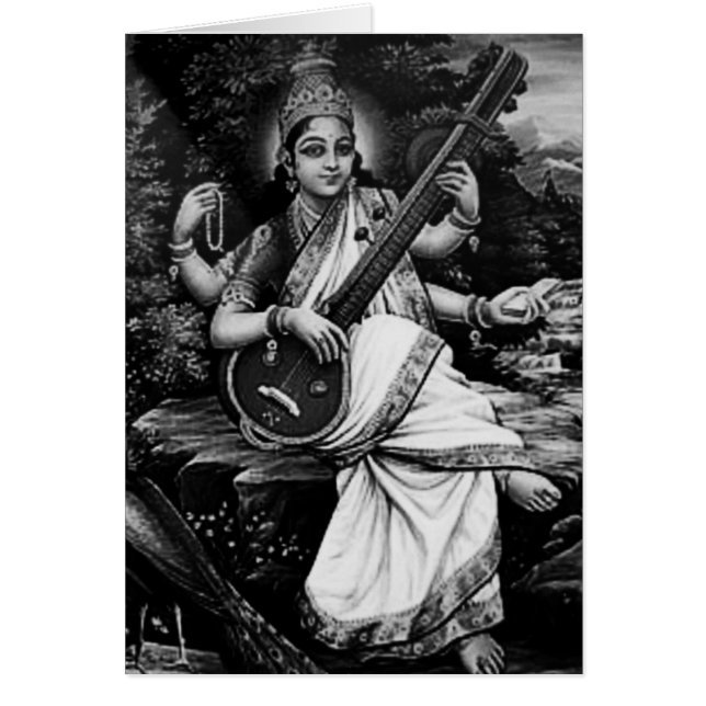 Saraswati-Namaste Hälsningskort (Framsidan)