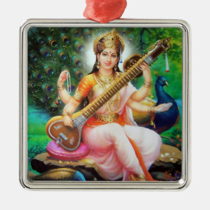 Saraswati prydnad - version 1 julgransprydnad metall