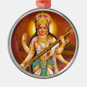 Saraswati prydnad - version 2 julgransprydnad metall