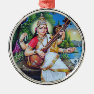 Saraswati prydnad - version 3 julgransprydnad metall