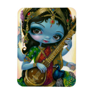 "Saraswati som leker Veena" sladdmagnet Magnet