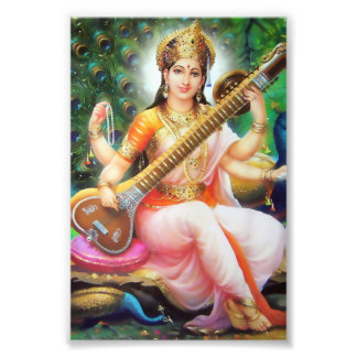 Saraswati-utskrift (4 tum x 6 tum) - Version 1 Fototryck
