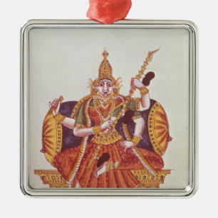 Saratheswathee hinduisk gudinna av att lära julgransprydnad metall