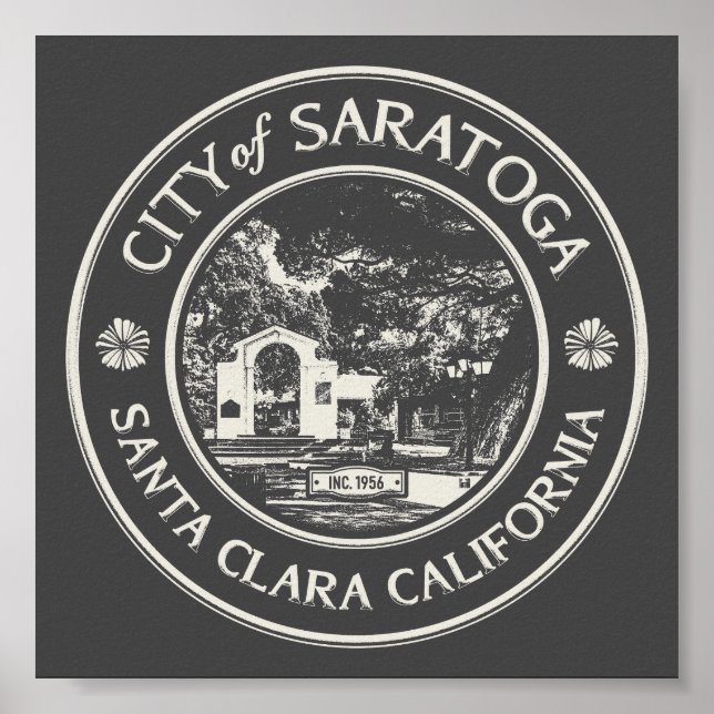 SARATOGA CALIFORNIA VINTAGE POSTER (Framsidan)