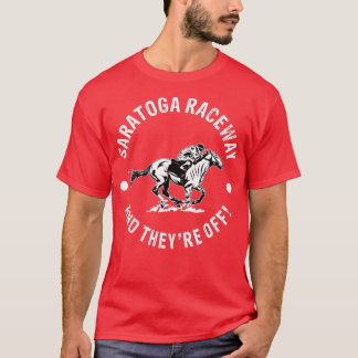 Saratoga Raceway Racetrack Horse Tävla Equestrian T Shirt