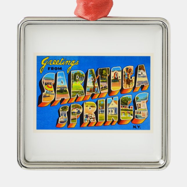 Saratoga Springs gammala New York NY reser Julgransprydnad Metall (Framsidan)