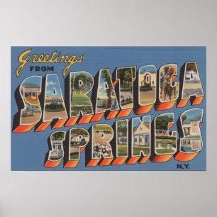 Saratoga Springs New York - stora brevplatser Poster
