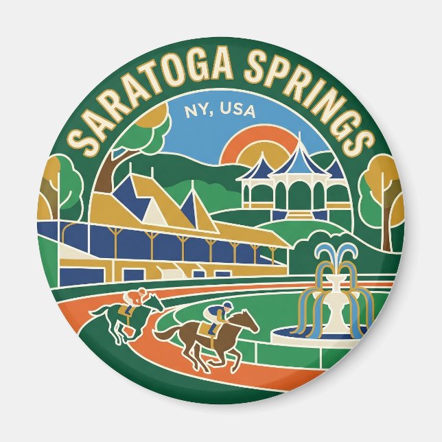 Saratoga Springs, NY, USA USA Magnet (Framsidan)