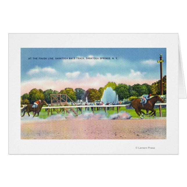 Saratoga Tävling Track Avslutar radvy Hälsningskort (Framsidan Horizontal)