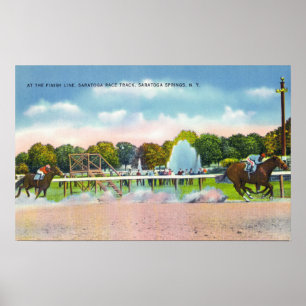 Saratoga Tävling Track Avslutar radvy Poster