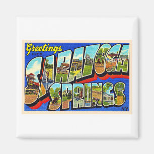 Saratoga Vår New York NY Large Brev vykort Magnet
