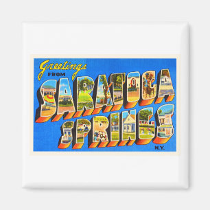 Saratoga Vår New York NY Old Travel Souvenir Magnet