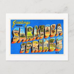 Saratoga Vår New York NY Old Travel Souvenir Vykort