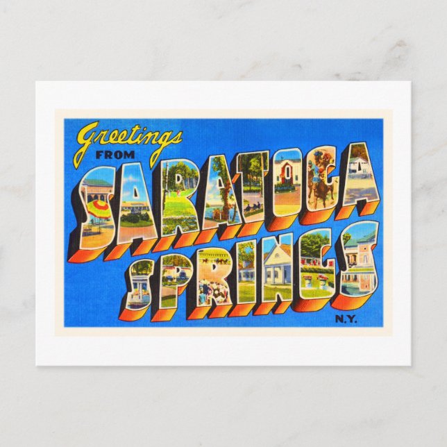 Saratoga Vår New York NY Old Travel Souvenir Vykort (Framsida)