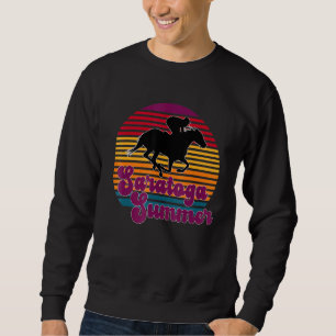 Saratoga Vår New York Summer Sunset Horse Raci Lång Ärmad Tröja