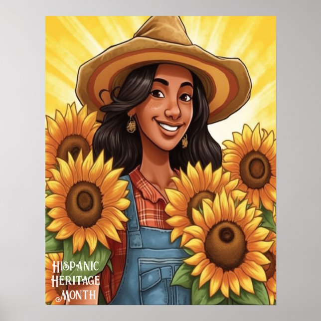 Sårblommor Bloman Woman i hispanic Poster (Framsidan)