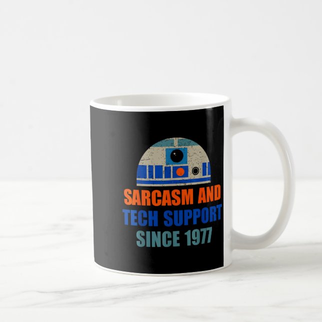 Sarcasm And Tech-suprt Since-1977 Funny Design  Kaffemugg (Höger)