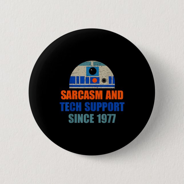 Sarcasm And Tech-suprt Since-1977 Funny Design  Knapp (Framsida)