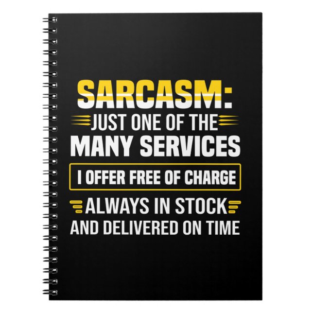 Sarcasm är bara en av de många tjänsterna anteckningsbok (Framsidan)