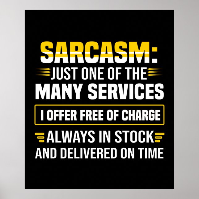 Sarcasm är bara en av de många tjänsterna poster (Framsidan)