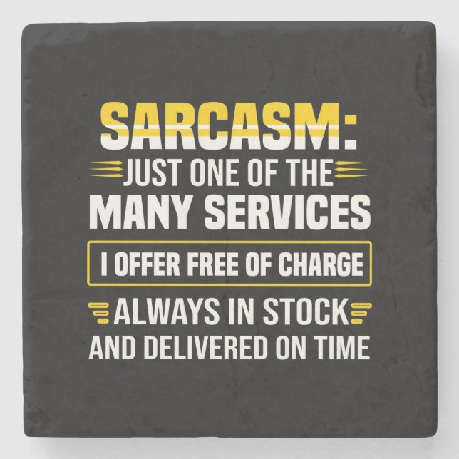 Sarcasm är bara en av de många tjänsterna stenunderlägg (Framsidan)