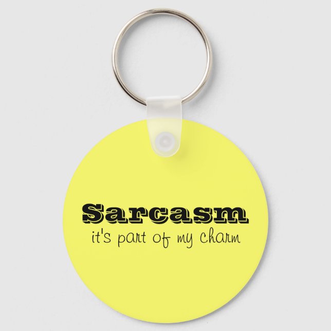 Sarcasm är en del av min Charm Keychain Nyckelring (Framsida)