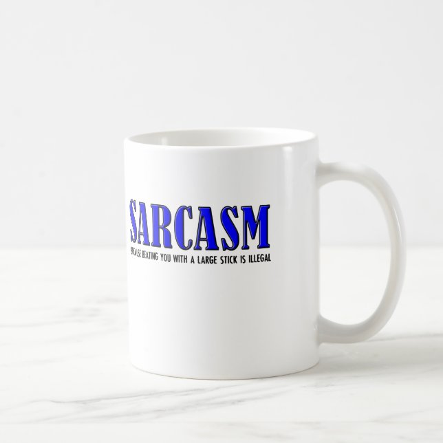 Sarcasm Beating Funny Mug Kaffemugg (Höger)