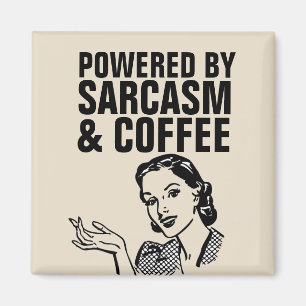 SARCASM & COFFEE RETRO HOUSEWIFE MAGNETS MAGNET