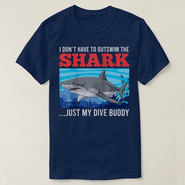 Sarcasm Dive Buddy Dive Buddy Shark diver T Shirt (Design framsida)